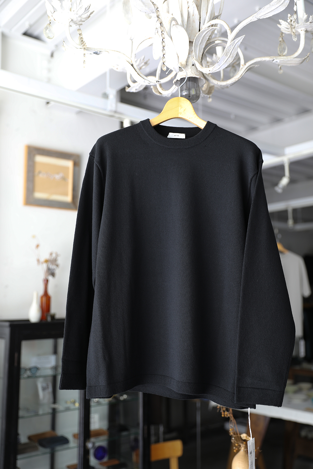 ATON」NATURAL DYE WOOL CREWNECK SWEATER | ANOTHER LOUNGE