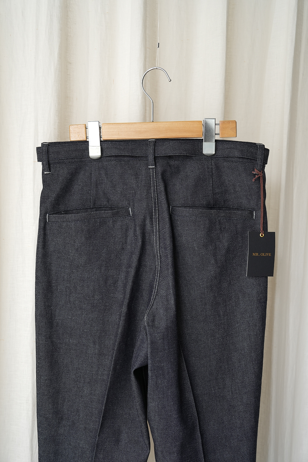 10oz ALL SEASON DEINIM BELTED WIDE TAPERED PANTS | ANOTHER LOUNGE