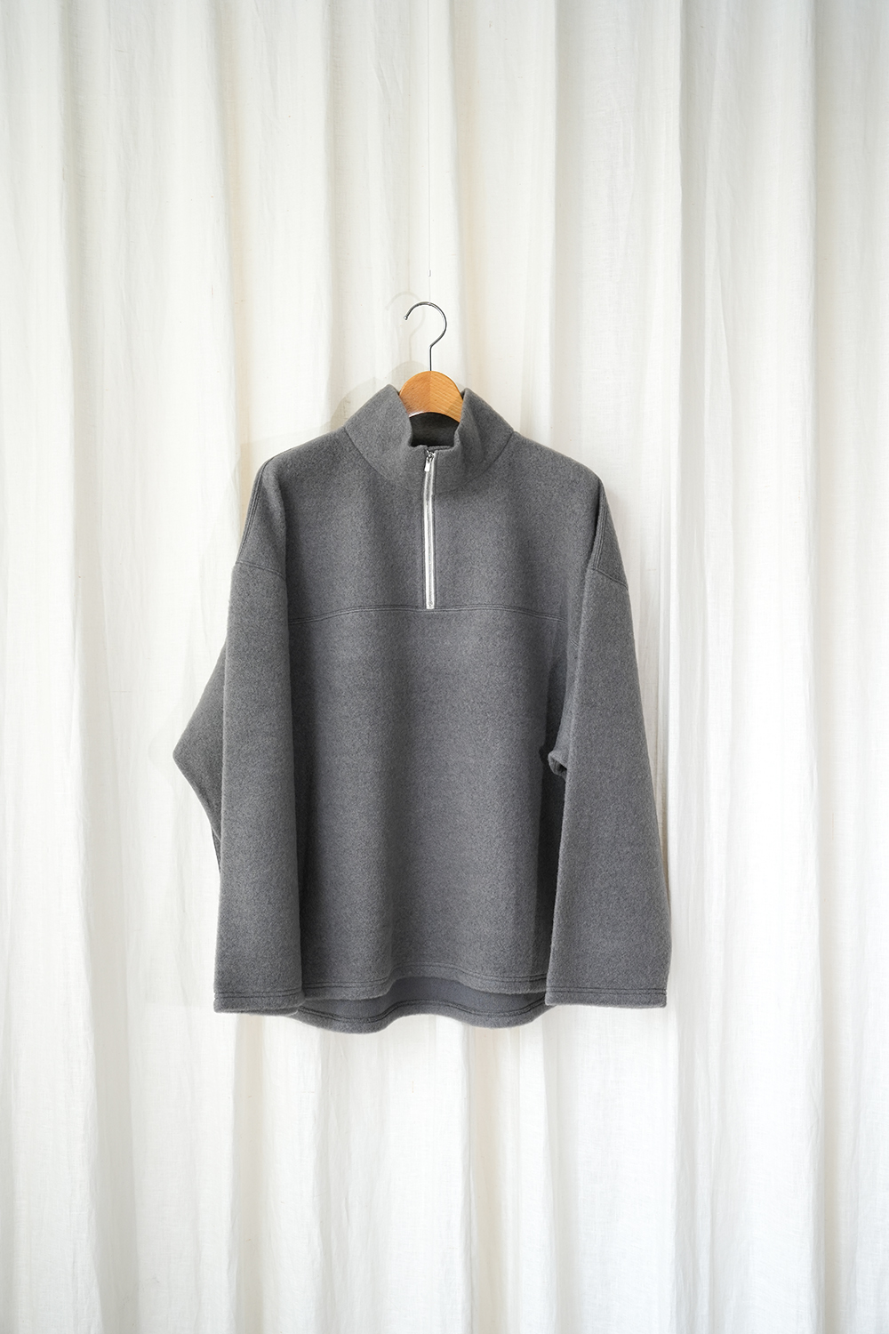 AURALEE BACK WOOL HALF ZIP P/O グレー - スウェット