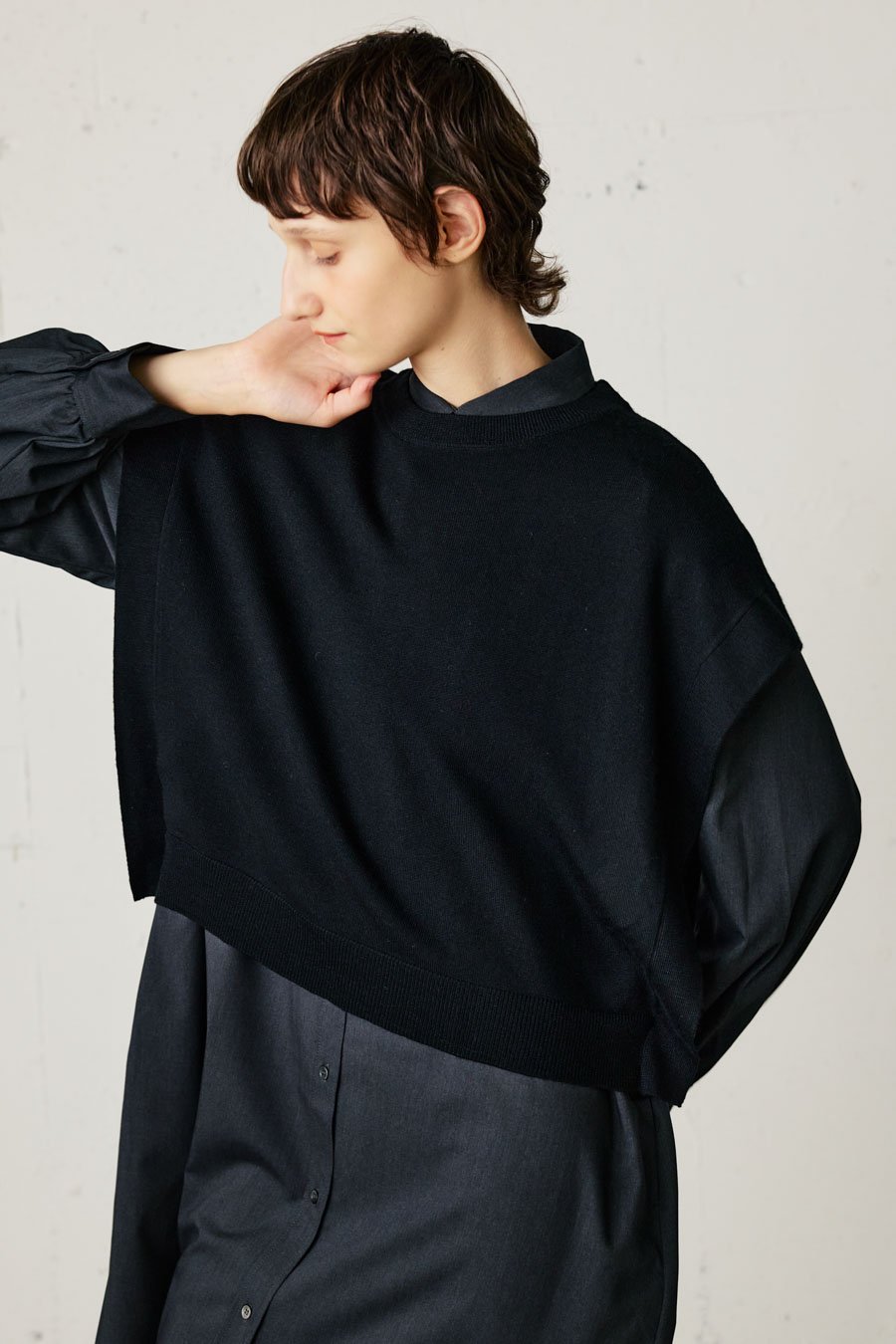 MidiUmi」crew neck short vest ＆ wide easy PT | ANOTHER LOUNGE