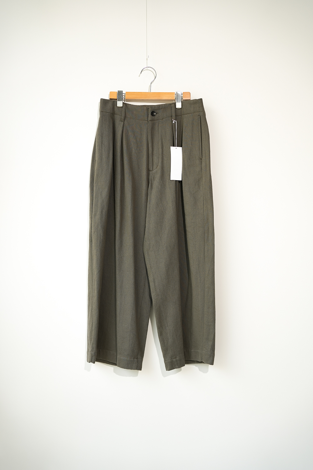 ORGANIC COTTON FLANNEL TUCK WIDE PANTS